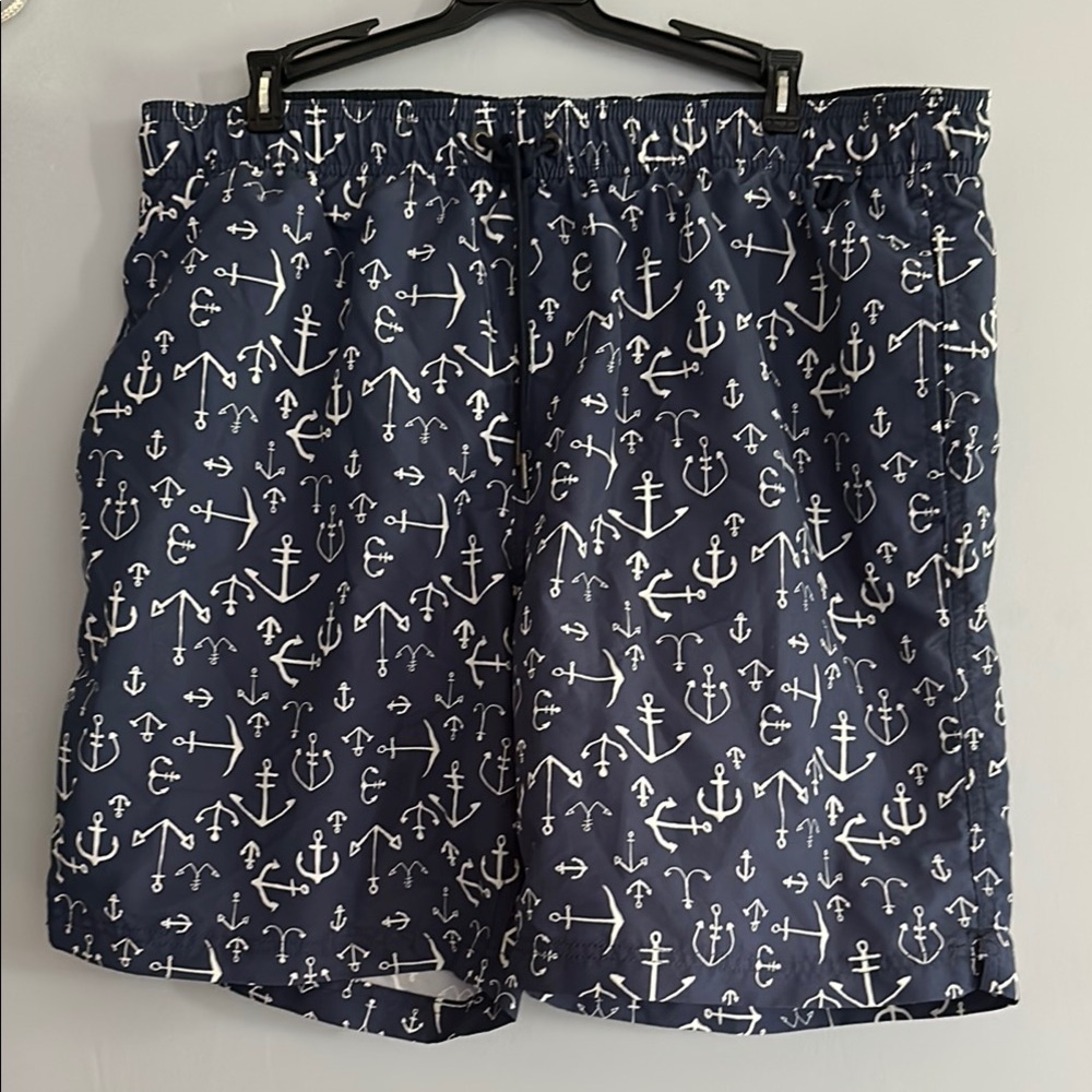 Nautical Navy Anchor Swim Shorts size L